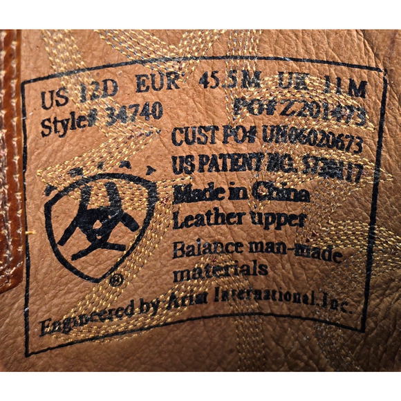 ARIAT Heritage R Toe Men's 13" Brown Western Boots Size 12D 34740 Cowboy Trucker - Picture 12 of 12